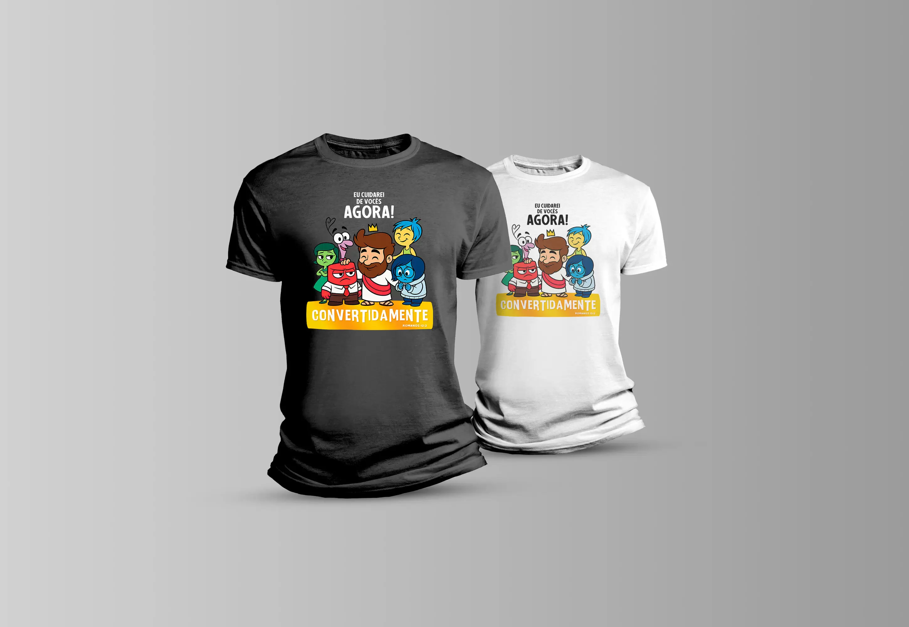 Camiseta Convertidamente - Eu cuidarei de vocês agora - romanos 12 2