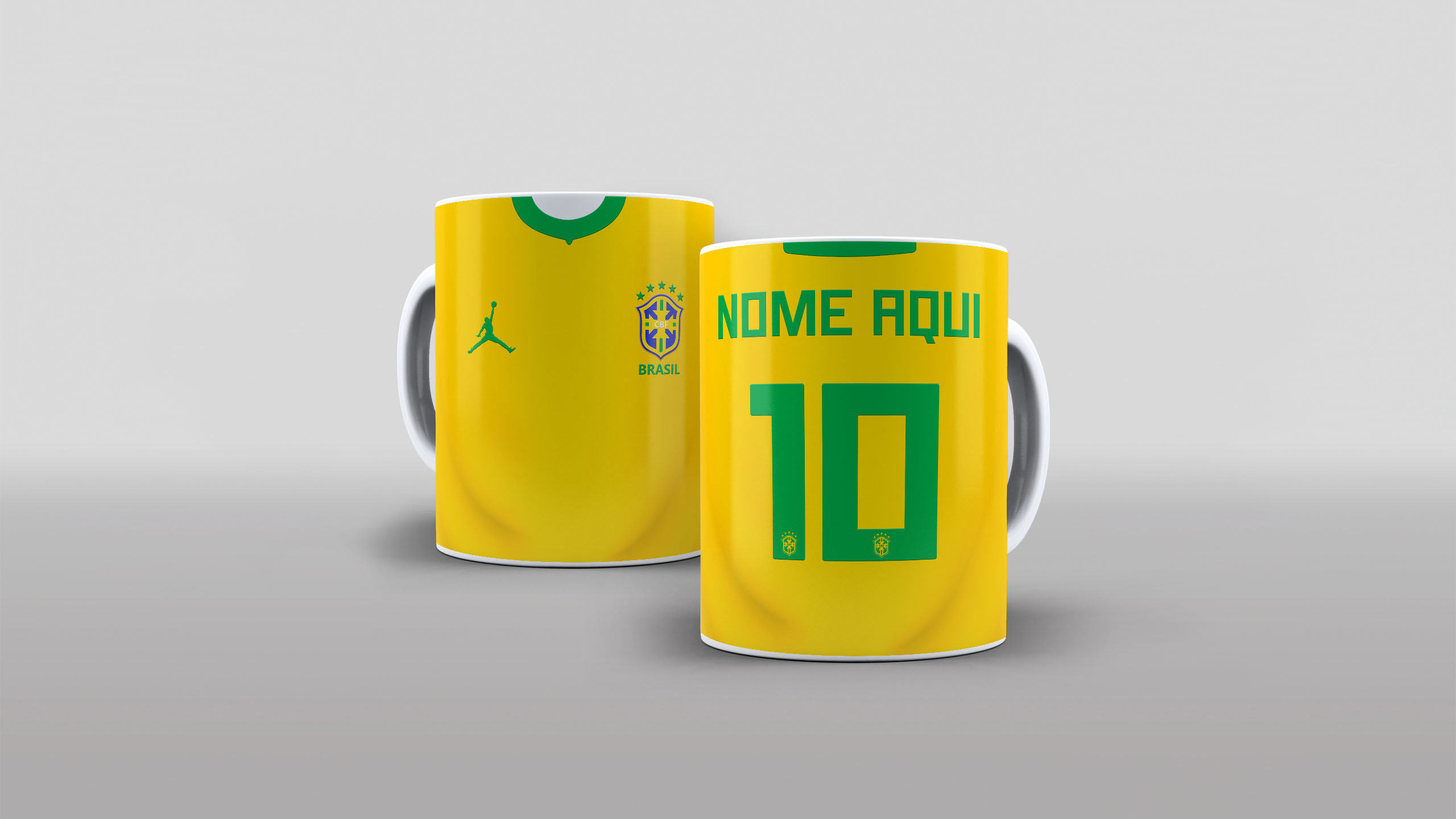 Caneca Uniforme Seleção Brasileira Amarela