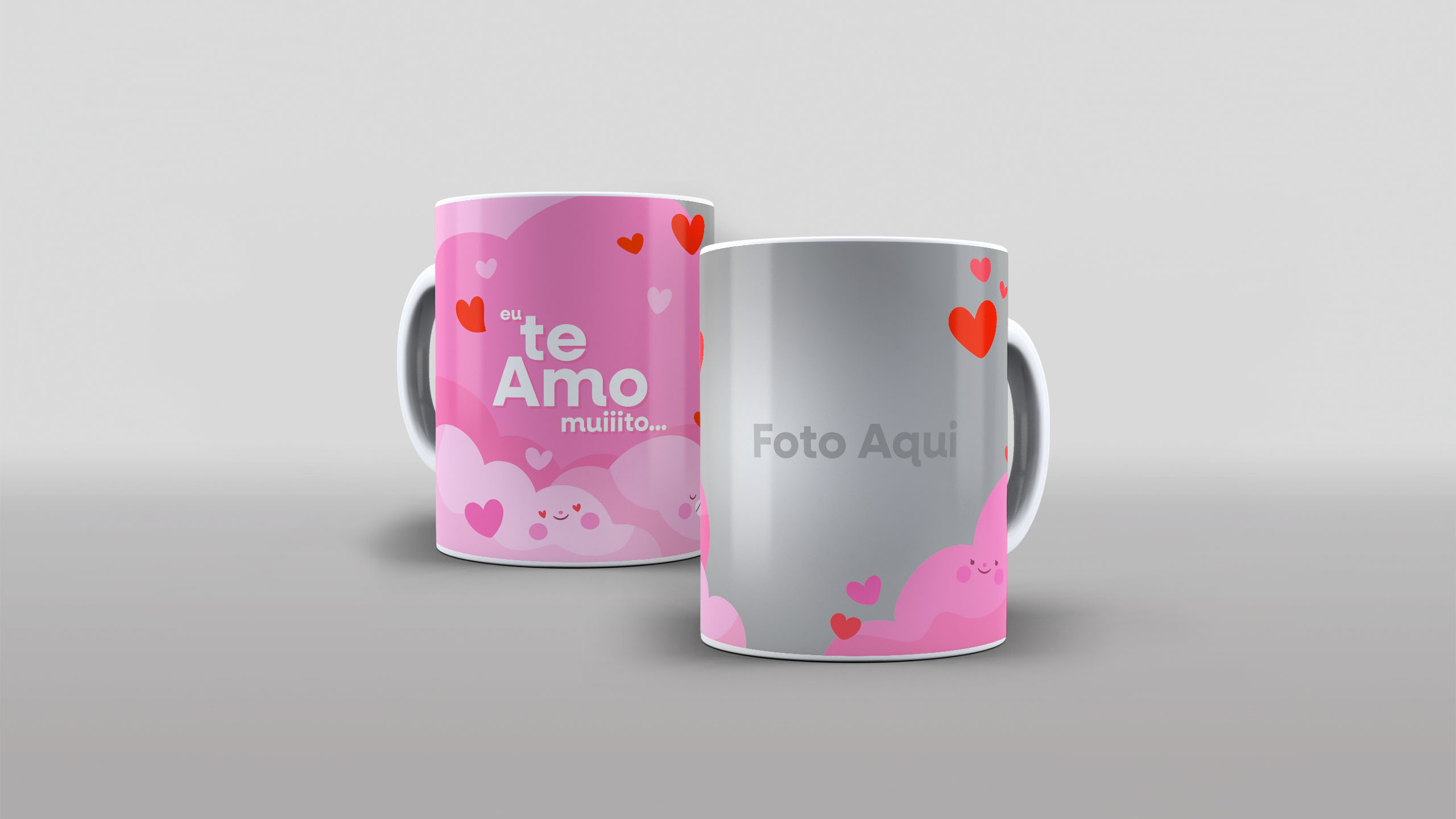 Caneca Eu te amo muiiito com espaço para foto