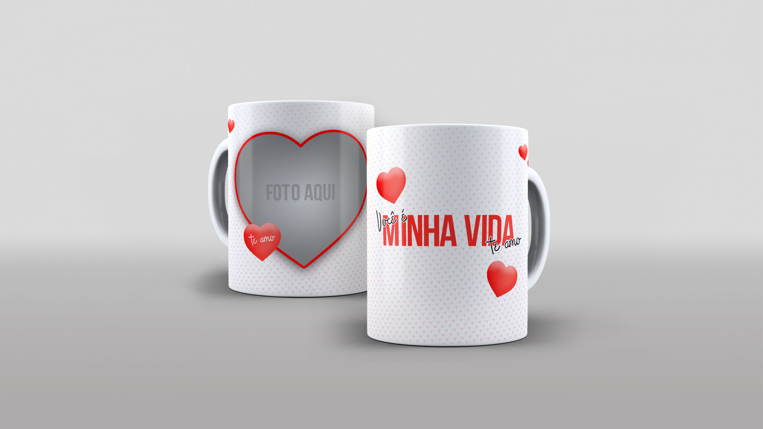 Caneca Você é minha vida - te amo - com espaço para foto