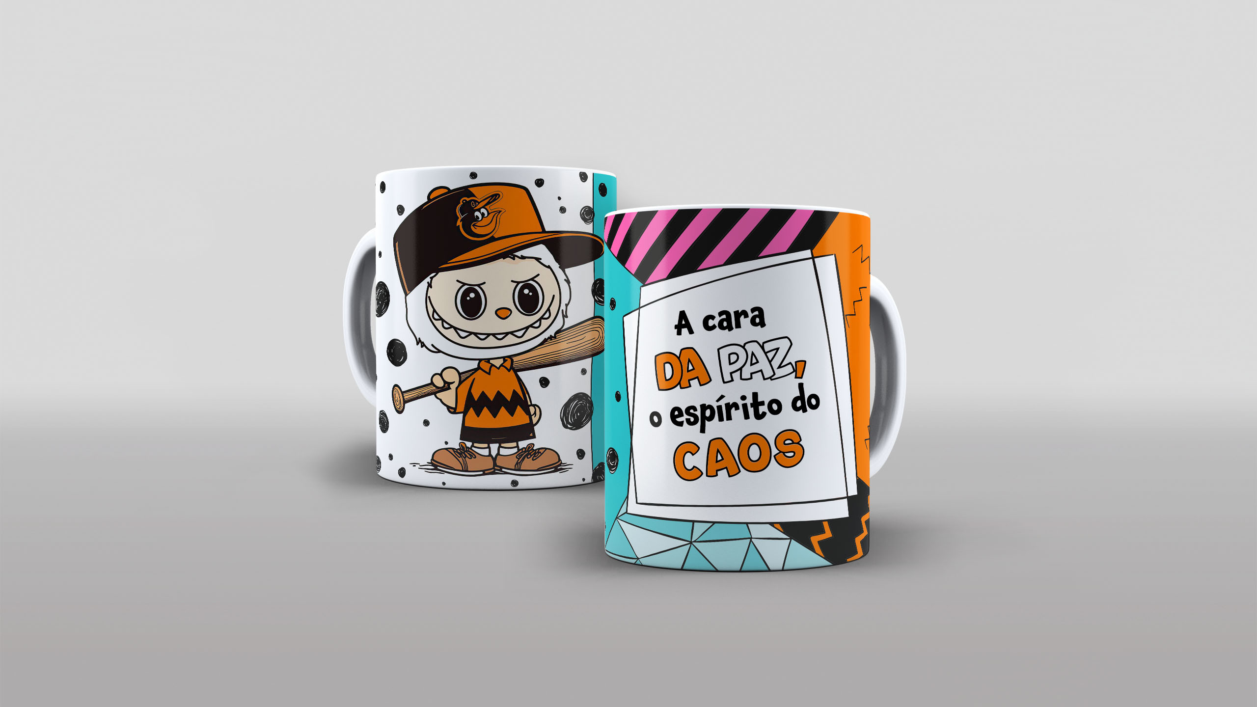 Caneca Labubu com frases iconicas