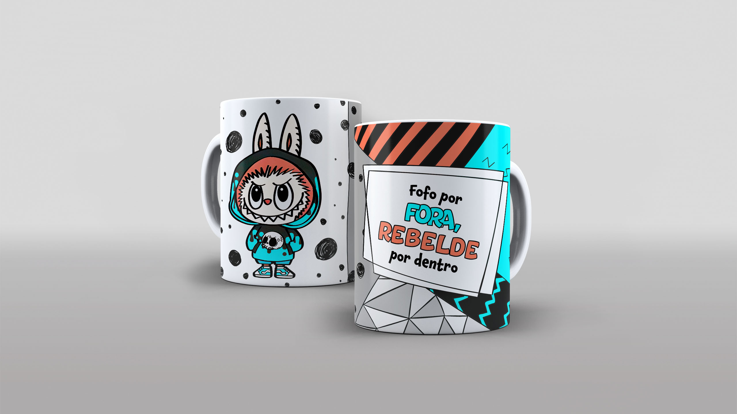 Caneca Labubu com frases iconicas