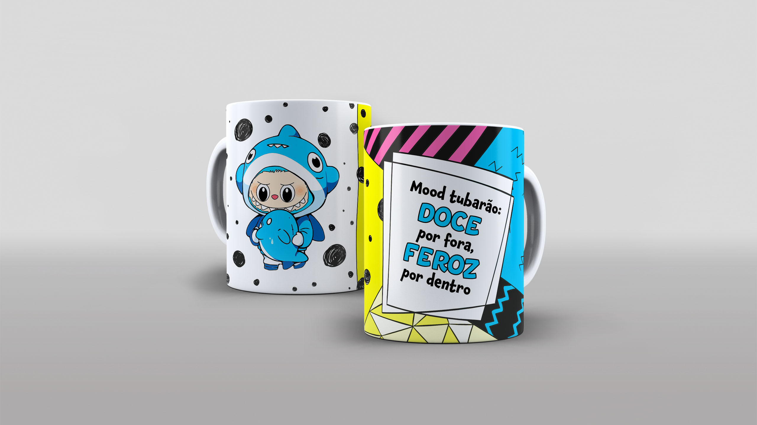 Caneca Labubu com frases iconicas
