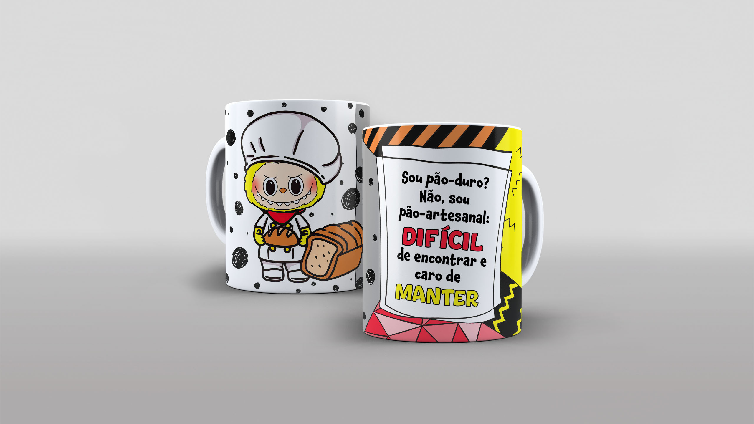 Caneca Labubu com frases iconicas