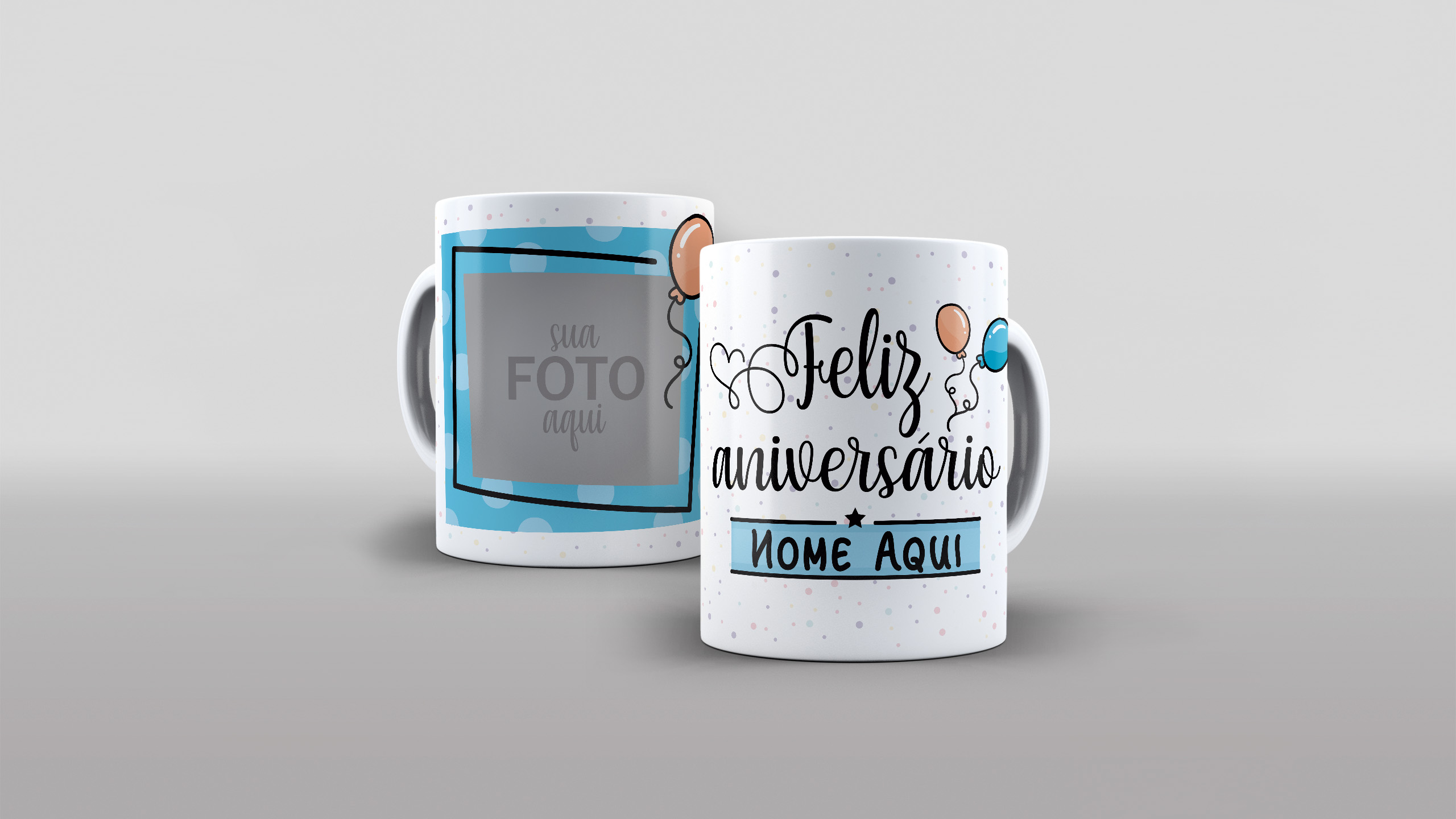 Caneca Feliz aniversário com nome
