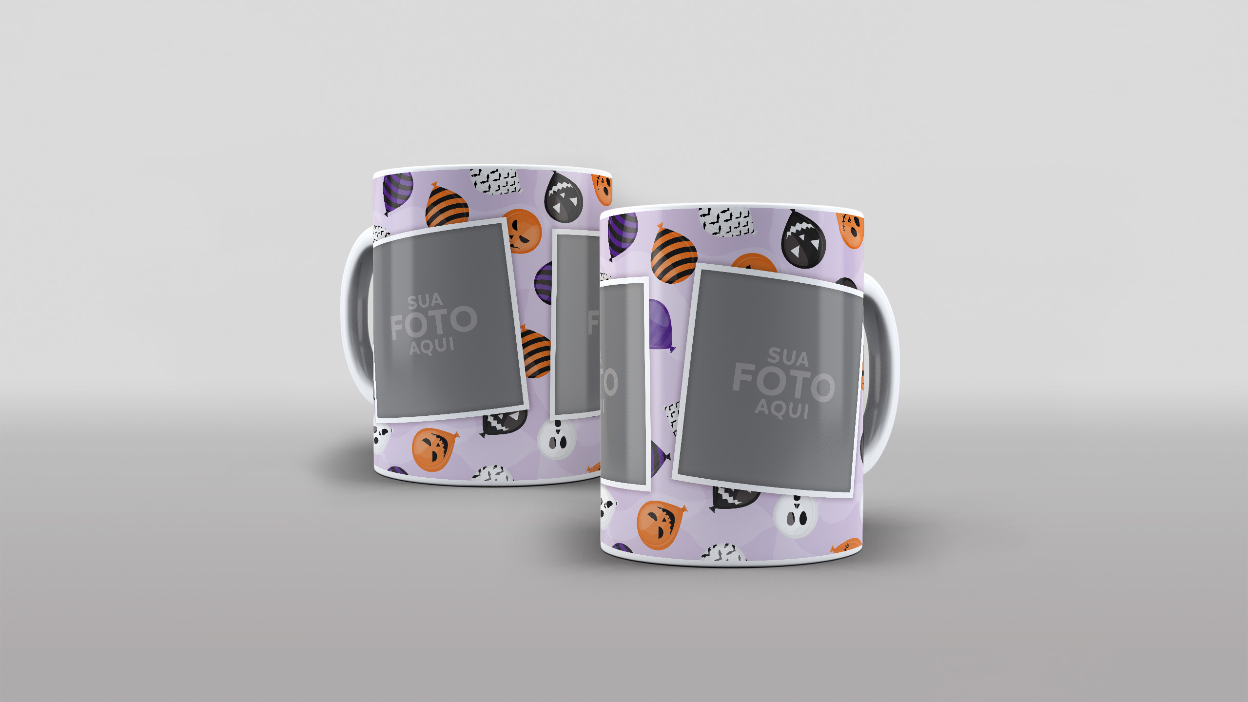 Caneca Hallween com 3 fotos